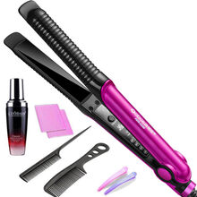 电卷发棒女直发器小夹板卷直两用内扣刘海不伤发学生烫发神器懒人 【标准版】枣红色加精油