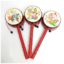 新生婴儿玩具传统经典吉祥拨浪鼓手摇铃婴幼儿宝宝玩具3-6-8个月 【吉祥拨浪鼓】4只装