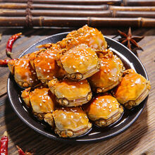 香辣蟹罐装熟食小螃蟹即食全母蟹大闸蟹钳切蟹麻辣海鲜零食 塞红康尔 380克全母1罐(香辣)