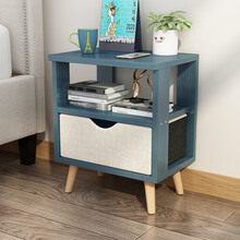 草原鹿床头柜北欧床头柜卧室床边收纳柜现代简约置物柜多层经济型储物柜小柜子  DG-C北欧蓝色1抽款