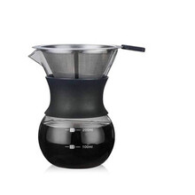 咖啡过滤器 不锈钢滴漏壶一体式咖啡滴漏壶免滤纸 过滤杯过滤网 一体玻璃壶200ml+滤网