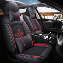 21款长安逸动plus座套专用全包座垫汽车坐垫四季通用2020款座椅套 豪华版 黑红色