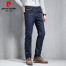 皮尔卡丹（pierre cardin）2021牛仔裤男夏季轻薄透气英伦商务复古直筒弹力修身长裤22031-1深蓝色 33