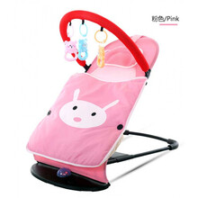 哄娃神器婴儿摇摇椅哄睡宝宝新生儿摇篮安抚椅抖音哄睡玩具床儿童 带音乐-粉色带枕头小被子+ 蚊帐+红色玩具架