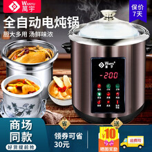 （萬宇）万宇智能电炖锅不锈钢304隔水陶瓷炖盅全自动多用途煲汤煮粥炖燕窝懒人厨房神器 触摸板98B2配6.5L钢胆+2.5L陶瓷