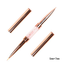 茹诗妮 美甲玫瑰金色极细双头拉线笔彩绘指甲图案画线描边初学者短长细刷 5毫米+7毫米