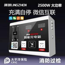 领臻智能小区家用2路电动车充电桩电瓶车充电站两轮车大功率出租房使用投币扫码刷卡电动自行车小区智 挂壁款/2500W 投币/扫码充电款
