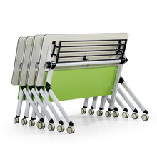 希比希 拼接桌折叠培训桌椅会议桌自由组合移动条形桌长条桌双人课桌椅学生翻板桌 定做色卡（拍下仅发色卡）