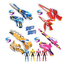 机智芽迷你特工队xx的儿童男孩玩具变形刀剑米米特工队弗特光之枪s 特工X3件套+人物【送电池】