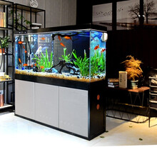翌美鱼缸超白玻璃下过滤中大型客厅免换水鱼缸水族箱 80*35*148四面超白玻璃8mm