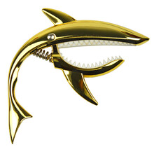 奇宝居 个性鲨鱼吉他变调夹 尤克里里锌合金金属变调夹capo调音器配件 金色