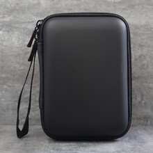 2.5英寸移动硬盘包西数移动硬盘保护包希捷硬盘盒WD西部数据防震保护套东芝收纳包联想防摔抗压硬壳包 (小款)黑色包