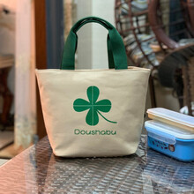 婴儿车挂包上班小包包女帆布包时尚布袋出门宝妈妈米简约轻便外出手拎手提包 卡其四叶草