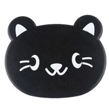 醉米车载可折叠餐桌餐台后座汽车用水杯架多功能椅背便携小桌板置物架 小号卡通【黑色小猫】两个装