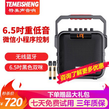 特美声广场舞音响便携式大功率手提音响直播户外K歌地摊无线蓝牙音箱迷你低音炮家用扩音播放器麦克风 6.5吋标配+2支无线话筒+大礼包