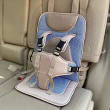 车载婴儿童安全座椅汽车用坐垫小孩便携式宝宝带固定器简易0-45岁 蓝色升级款9个月-5岁半