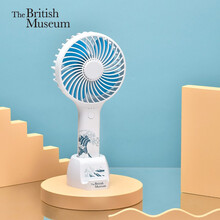 大英博物馆官方馆藏系列神奈川冲浪里手持迷你桌面小风扇台式分离带底座白色创意礼物摆件