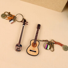 京炫（JINGXUAN)三弦模型摆件礼物张云雷京韵大鼓周九良孟鹤堂签名三弦吉他饰品 孟鹤堂&周九良B款【挂件2件】