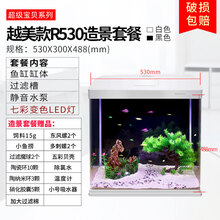 闽江鱼缸客厅桌面小型创意玻璃阳台迷你生态带氧气家用懒人鱼缸生态造景鱼缸七彩鱼缸 530鱼缸造景版（七色灯+造景+送礼包）