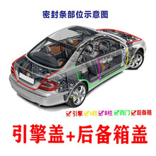 吉利自由舰专用隔音密封条汽车全车门胶条防尘防撞加装降噪改装件 前引擎盖+后备箱