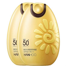 韩后(Hanhoo)水润清透防晒霜SPF50+ PA+++ 50g(男女隔离乳紫外线润肤保湿霜户外 2支装50倍防晒太阳蛋50g