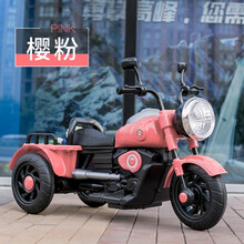 双人带斗三轮车儿童电动摩托车玩具取车可坐人小孩子男女孩宝宝充 粉色双驱音乐早教