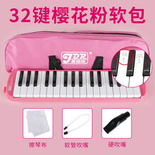XINXIANGXI 口风琴37键32键小学生用初学者课堂口风琴幼儿童演奏吹管乐器 【初级】【粉32键软包】吹管吹嘴