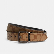 蔻驰（COACH） 奢侈品 男士双面腰带棕色经典涂层帆布 5951 QBRMO