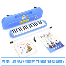 原装奇美 口风琴37键32键儿童中小学生男女孩入门课堂教学比赛用琴41键宽音域专业演奏成人乐器 小精灵37键蓝色塑料硬盒+教材