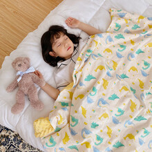 【618】豆豆绒毯幼儿园中小学生男女宝宝毯子棉加绒被套简约卡通休闲盖毯 小恐龙 70*120cm豆豆绒毯