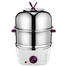 名友煮蛋器家用煮蛋神器多功能早餐机自动断电不锈钢蒸蛋器煮蛋机 双层白色