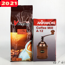 手摇磨豆机咖啡豆研磨机家用手动磨粉手冲器具复古12 A12磨豆机+454克豆+毛刷+量勺 店长