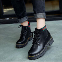 【好品质】。女童棉鞋新款冬季12中大童加绒皮鞋15岁初中学生马丁靴子韩 黑色(单鞋) 35