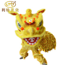 利特莱依-3号南狮黄色舞狮成人舞狮双人舞狮道具整套舞狮醒狮仿毛黄色珠光颜色可定制