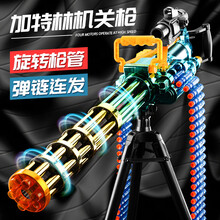 黄金加特林儿童玩具枪8-12可发射M249大菠萝重机枪轻机关枪电动连发软弹玩具枪男孩生日礼物 【畅玩版】黄金加特灵+30弹壳+36弹+支架+倍镜 +护目镜
