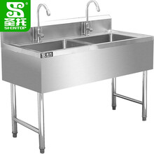 圣托（Shentop）商用水池双星洗碗池 不锈钢餐厅双槽洗菜盆 带水龙头厨房水槽洗碗盆 STTC-BB12D