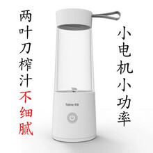 满得利 便携式家用榨汁机迷你多功能充电炸果汁机小型学生水果电动榨汁杯 雅士白 (2叶刀)小功率