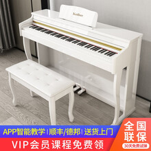 科蒂思 电钢琴88键重锤烤漆成人专业数码钢琴立式智能考级用琴幼师专用自学电子钢琴家用初学者电钢 P05-烤漆白-滑盖-全重锤-APP跟弹（配琴凳）
