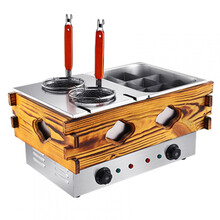 关东煮机器商用小吃摆摊煮面炉麻辣烫设备油炸锅串串香电热格子锅JURLLENS 电热木质关东煮+煮面炉(含盖子 加八)