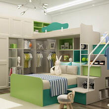 欧铂丽上下高低双层卧室床多功能储物间省空间组合青少年房定制 定制金