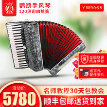 鹦鹉YINGWU鹦鹉牌手风琴120BS四排簧键盘入门初学者成人专业演奏yw9968/MINI9968  鹦鹉120贝司四排簧（YW9968灰色）