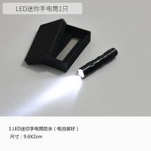 昆虫观察盒带放大镜观察植物昆虫观察盒玩具捕虫收集器采集箱抓蝴蝶网笼捞鱼工具套装儿童户外 黑色 LED迷你手电筒1只