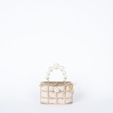 ROSANTICA MILANO 女包 女士时尚人造珍珠手柄笼状仿水晶点缀手提包 B007/MINI/OR/CRI-PER 玫瑰金 OS