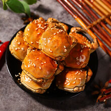 香辣蟹罐装一元蟹小螃蟹熟食即食海鲜全母蟹大闸蟹麻辣蟹钳小零食 305克公母1罐(香辣味)