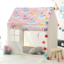 北欧ins儿童室内帐篷男女宇航员实木游戏屋玩具床公主小房子城堡生日礼物抖音网红同款 【实木】大号独角兽 送星星灯彩旗垫子