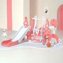 幼贝臣 儿童玩具滑滑梯家用室内宝宝婴儿游乐场1-3-6岁男女孩生日礼物六一儿童礼物 铁塔款五合一【西瓜红】