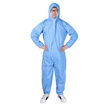 耐尔尼 养殖防护服一次性连体防护服猪场隔离服养殖场防尘服10套 sms蓝色不连脚