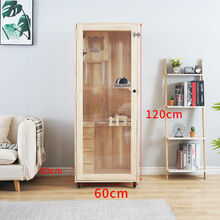 【店铺推荐】猫别墅实木猫窝室内大豪华封闭式多层柜子三层玻璃猫柜猫舍 C款长60cm*宽60cm*高120cm 新西兰松木(送货入户)