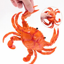 仿真海洋生物动物世界螃蟹龙虾模型玩具模型男女孩礼物 大号螃蟹-软胶