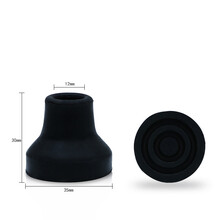 礼达康加厚防滑耐磨拐棍腋下拐杖手杖配件木双拐脚垫胶头橡胶皮拐头 12号黑色/一个装